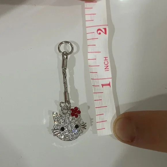 Hello Kitty cz / rhinestone charm - Picture 4 of 5